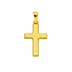 Kreuzkette ADELIA ́S "Halskette - Kreuzkette mit Kreuz Anhänger aus 333 Gold", gold, Halsketten, Damen, Gelbgold 333-Gold, Gelbgold 333, Gold, Schmuckset mit bis 45 cm stufenlos verstellbarer 925 Silber Halskette