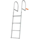 Vevor Dockleiter 4 abnehmbare Stufen 227 kg Tragkraft Ponton-Bootsleiter aus Aluminiumlegierung mit 8 cm breiter Stufe für das Einsteigen in
