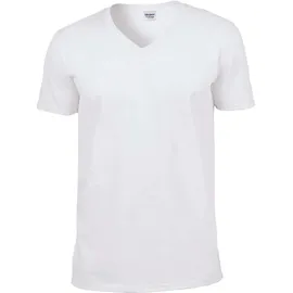 Gildan Softstyle V-Neck weiß XL