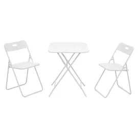 stilvora Bistro Set 3-tlg. Weiß