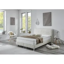 Boxbett "Nara", beige, L:210cm, WESTFALIA SCHLAFKOMFORT, Komplettbetten, aus Fellimitat, wahlweise in H2, H3 & H4 erhältlich