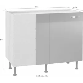 kochstation Eckunterschrank KS-Cara 100 x 58,4 x 87 cm Grau