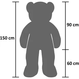 Brubaker Riesiger XXL Teddybär 150 cm groß Beige mit einem Lieblingsmensch Plüschherz