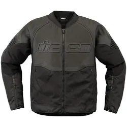 Icon Overlord3, Leder-/Textiljacke perforiert - Schwarz - XXL