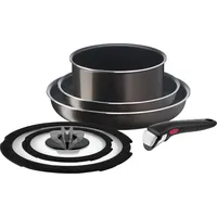 Tefal L16690 Tifal Griff Abnehmbarer Topf Bratpfannen-Set, 6-teiliges Set, kompatibel mit Gasfeuer, Ingenio Neo French Roast, Antihaft, Braun