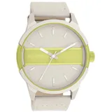 Oozoo Herrenuhr C11364 Beige-Gelb Lederband 48 mm