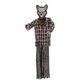 Europalms Halloween Wolfsmensch, 160x50x12cm | Animierte Figur mit Licht-, und Soundeffekten