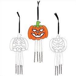 Sonnenfänger Windspiele "Kürbis" (pro Set 3) Halloween Bastelbedarf