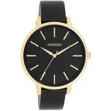 Oozoo C11294 Goldfarben Lederband Schwarz 42 mm - Schwarz