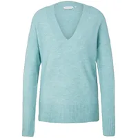 TOM TAILOR Denim Damen Pullover COSY V-NECK Regular Fit Reef Blau 30564 S