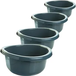 4er Set Waschschüsseln 8 Liter Spülschüsseln rund