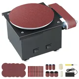 Band und Tellerschleifer, Elektrischer Bandschleifer Einstellbarer Geschwindigkeit, Durchmesser Schleiftellers 150mm, Bandschleifer Lieferung mit 10 Blatt Schleifpapier und 10 Schleifbändern