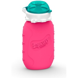 Squeasy Gear Trinkflasche Squeasy Snacker Quetschflasche, 180ml - Wiederverwendbares Quetschie, Quetschbeutel zum selbst befüllen rosa