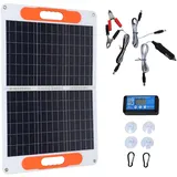 Baoblaze 120 W Solarpanel, faltbar, für Camping, Radfahren, Garten, Wohnmobil, draußen, mit Controller, monokristallin
