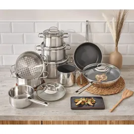 Rösle Elegance Topf-Set 9-tlg. 3 x Kochtopf + 2 x Bratpfanne + Bratentopf + Stielkasserolle + Milchtopf + Dampfeinsatz