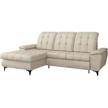 Mirjan24 Ecksofa Crystal, Eckcouch mit Bettkasten und Schlaffunktion, Wellenfeder, L-Form (Farbe: Manila 02, Seite: Links) - Couches, Wohnlandschaften, Ecksofas