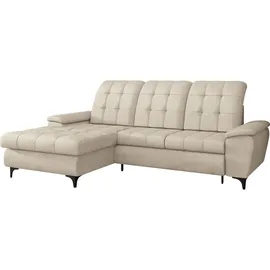 Mirjan24 Ecksofa Crystal, Eckcouch mit Bettkasten und Schlaffunktion, Wellenfeder, L-Form (Farbe: Manila 02, Seite: Links) - Couches, Wohnlandschaften, Ecksofas