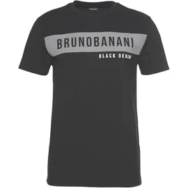 Bruno Banani T-Shirt BRUNO BANANI, Herren, Gr. XL (56/58), schwarz, Single Jersey, Obermaterial: 100% Baumwolle, bedruckt, schmal, Rundhals, Shirts T-Shirt, kurzärmelig, schmal geschnitten, Rundhalsausschnitt
