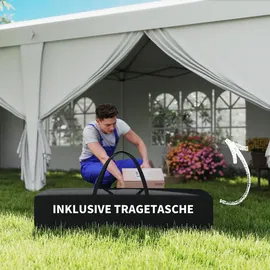 Outsunny Faltpavillon 6 x 3 m inkl. 4 Seitenteile Weiß