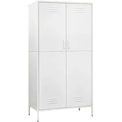 vidaXL Kleiderschrank Weiß 90x50x180 cm Stahl