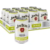 Jim Beam Lime Splash Bourbon Whiskey-Mix Dose, Einweg, 12 x 0.33 l)