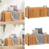 Vidaxl - Gartenbox 110x45x42/53 cm Massivholz Akazie und Stahl - Holz Gartenbox - Akzient Box - Gartendeko - Outdoor Möbel - Lagerschrank Garten