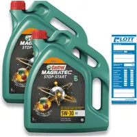2x 5 Liter Castrol Motorenöl Magnatec 5W-30 A5 Motoröl Motorenoel Ö Oil 15CA42