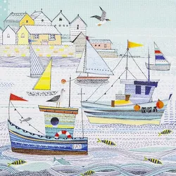 Home Fashion®, Boats, Lunch-Servietten aufgefaltetes Maß 33 cm x 33 cm, im Viertelfalz, 20 Stück pro Pack