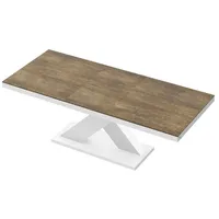 Design Esstisch Tisch HE-888 Rostoptik matt - Weiß Hochglanz ausziehbar 160 bis 210 cm