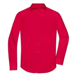 Herrenhemd Poplin Langarm JN678, rot, Größe 3XL - rot - 3XL