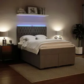 vidaXL Boxspringbett 140 x 200 cm Hellgrau
