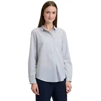 Betty & Co Langarm-Bluse mit Streifen in Weiß/Dunkelblau |