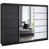 A&J MöbelLand Schiebetürenschrank VILUNO 200 x 215 x 59,5 cm Schwarz/Weiß