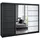 A&J MöbelLand Schiebetürenschrank VILUNO 200 x 215 x 59,5 cm Schwarz/Weiß