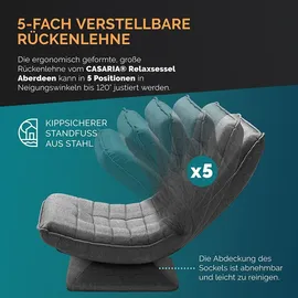 CASARIA Relaxsessel Aberdeen Grau