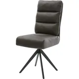 DeLife Polsterstuhl Pela-Flex Kreuzgestell kantig Schwarz Mikrofaser Anthrazit Vintage Taschenfederkern