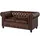 Massivmoebel24 Sofa 2-Sitzer Echtleder 158x82x75 braun CHESTERFIELD #102