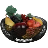 Buri - Metall Obstkorb schwarz 30x14cm Obstschale Dekoschale Metallkorb Metallschale Früchteschüssel Aufbewahrungskorb