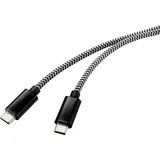 Renkforce USB 2.0 USB-C® Stecker, USB-C® Stecker 3.00 m Schwarz/Weiß RF-4598412