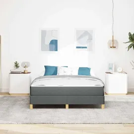 vidaXL Boxspringbett mit Matratze Dunkelgrau 140 x 200 cm Stoff