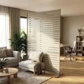 casa.pro Garten-Paravent 180 x 120 cm Knoblauchbeige Stahl