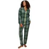 Triumph Schlafanzug TRIUMPH "Boyfriend PW X Checks" Gr. 44, grün (green combination) Damen Homewear-Sets Pyjama mit seitlichen Taschen