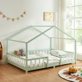 [en.casa] Kinderbett Treviolo 140 x 200 cm Kiefer mintgrün