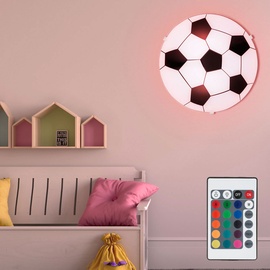 GLOBO Kinder Decken Lampe DIMMBAR Fußball Glas Leuchte FERNBEDIENUNG im Set inkl. RGB LED Leuchtmittel