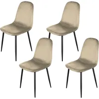 Hti-Living Esszimmerstuhl Samt 4er Set Savannah Creme