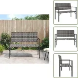 Gartenbank 2-sitzer Grau Poly Rattan - Gartenbank - Outdoor Möbel - Balkonmöbel - Terrassenmöbeln - Rattan Gartenmöbel