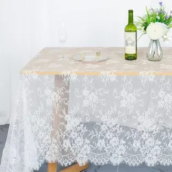Rechteckige Tischdecke aus Spitze im Vintage-Stil, rustikal, bestickt, für romantische Hochzeit, Frühling, Sommer, Outdoor-Party, Tischdekoration
