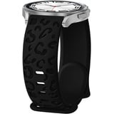 CeiBand 20mm Leopard Muster Gravierte Armband für Samsung Galaxy Watch 7/6 Classic/6/5/ 5 Pro / 4/4 Classic, Sport Silikon Ersatzarmband für Samsung Galaxy Watch FE/Active 2/Gear Sport (Schwarz)