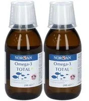 NORSAN Omega-3 TOTAL Huile de poisson Citron 2x200 ml