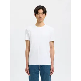 Selected T-Shirt "SLHROLAND SS O-NECK TEE 3-PACK NOOS", Herren, Gr. XXL, weiß (hellweiß), Jersey, Obermaterial: 95% Baumwolle, 5% Elasthan, unifarben, Basic, regular fit normal, Rundhals, Shirts T-Shirt